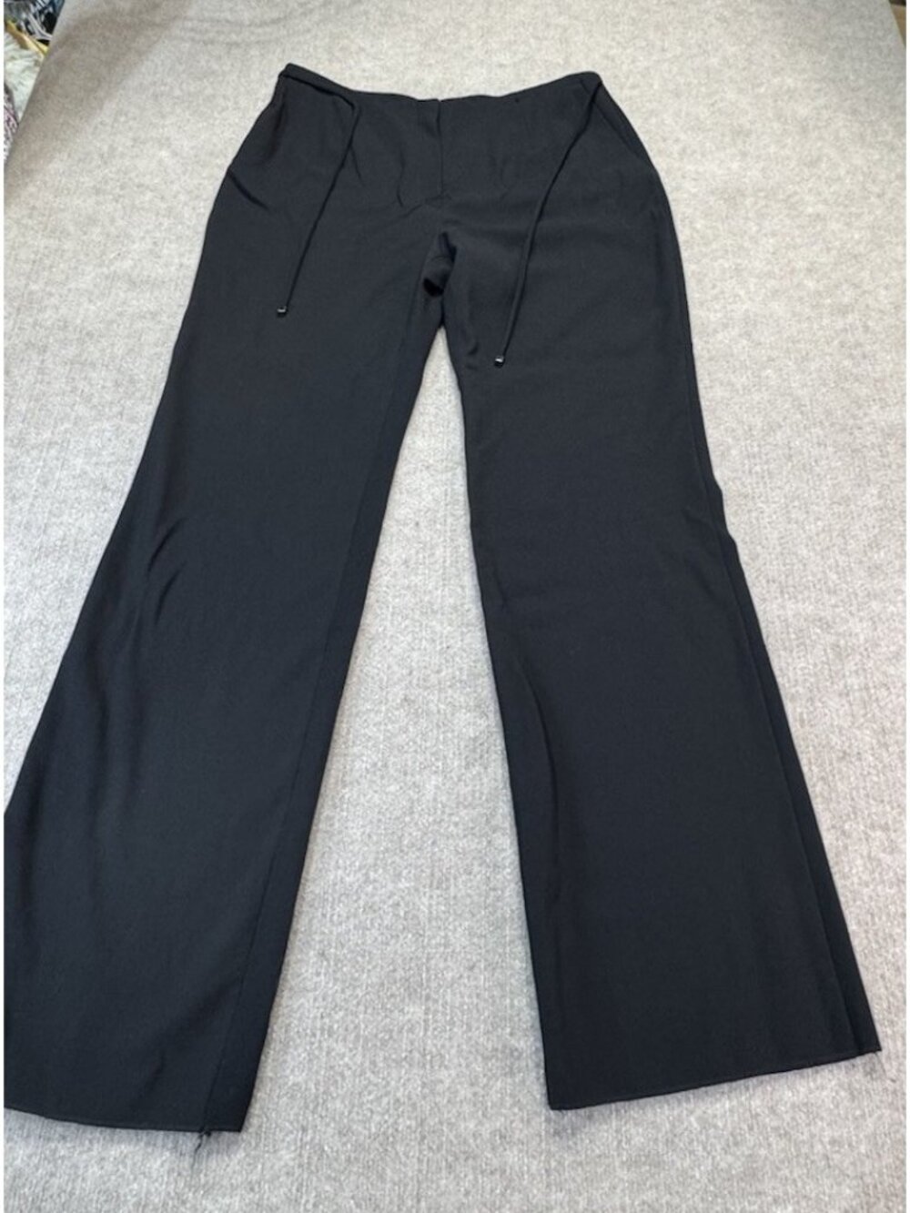 Armani Collezioni Dress Pants 16 Wide Leg Pants Wool Career Luxe Raw Hem Italy